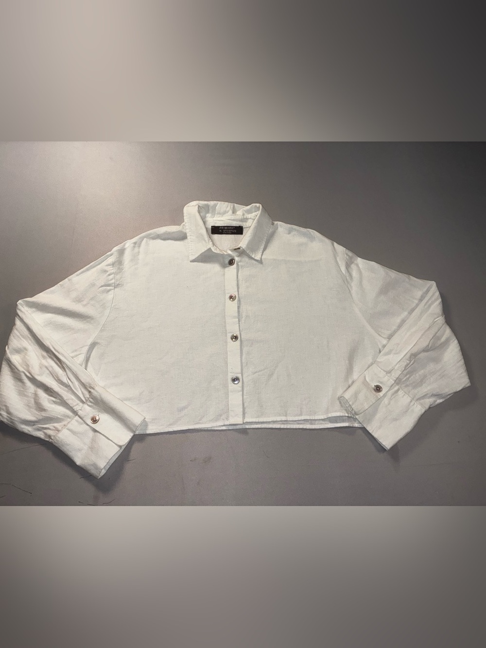 Primark White Cropped Button-Down Crop Top Womens XL